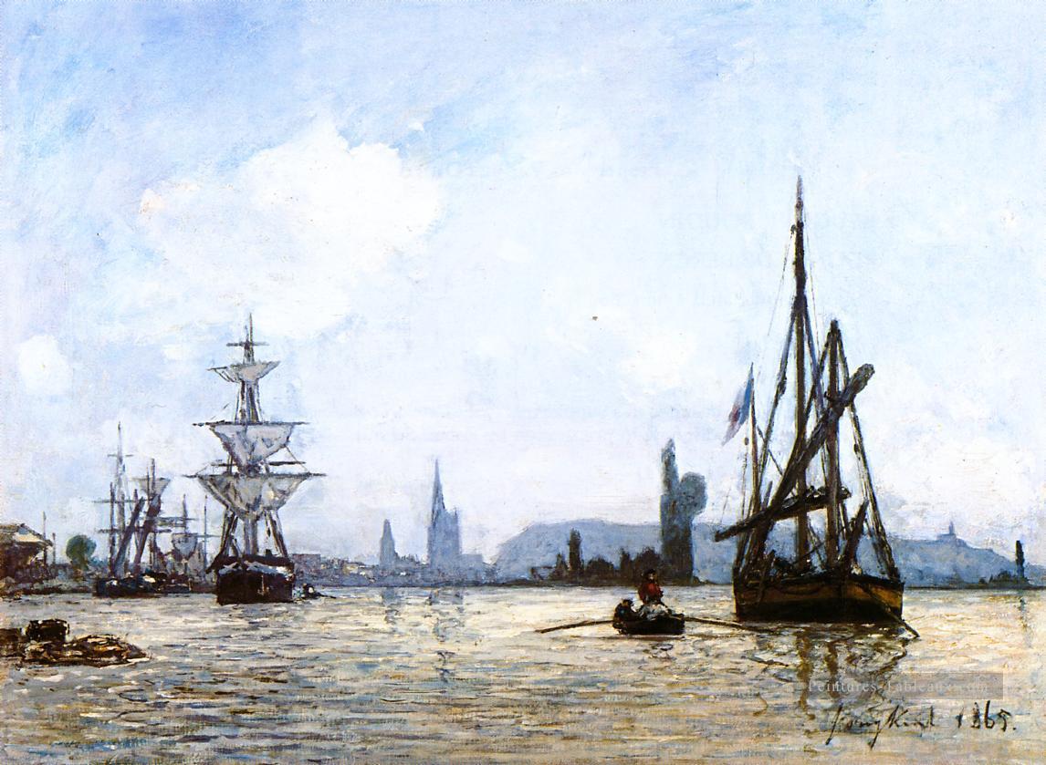 Vue de Rouen navire paysage marin Johan Barthold Jongkind Peintures à l'huile